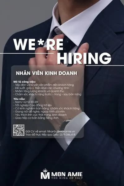 Mon Amie tuyển dụng nhân viên tư vấn bán hàng