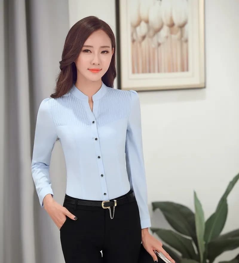 May đồng phục áo sơ mi công sở nữ: chọn vải và form