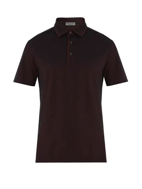 Polo đỏ đô sẫm viền nẹp đỏ