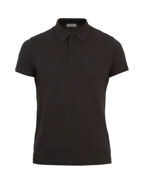 Polo đen trơn có túi ngực
