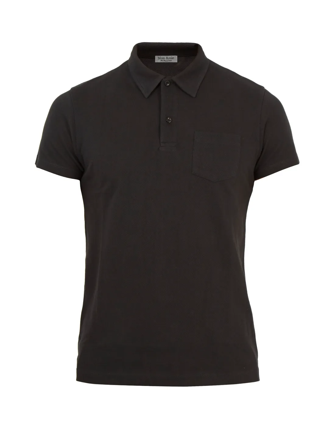 Polo đen trơn có túi ngực — 1/1