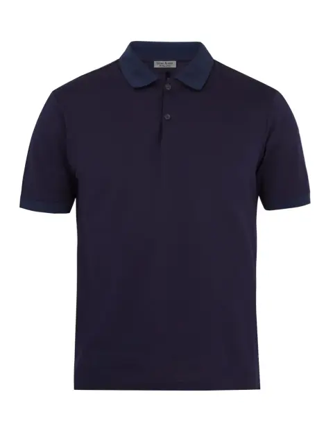 Polo navy cổ và bo tay xanh