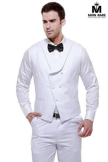 Đồng phục Áo Ghi lê Nam Màu Trắng — 1/1