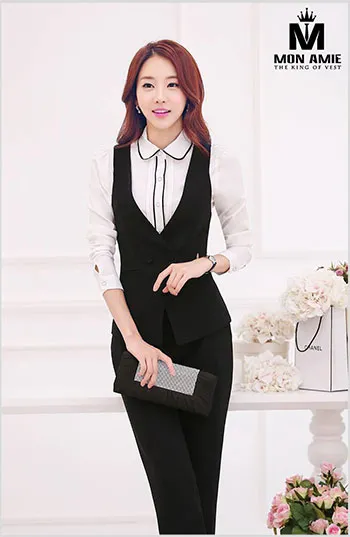 Đồng Phục Áo Ghi Lê Nữ Màu Đen 001 — 1/1