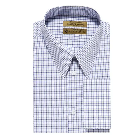 Đồng Phục Aó Sơ Mi Nam Kẻ Sọc Xanh Dương Đậm Nền Xanh Dương