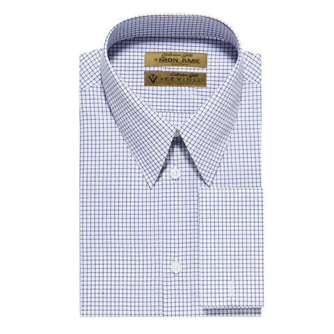 Đồng Phục Aó Sơ Mi Nam Kẻ Sọc Xanh Dương Đậm Nền Xanh Dương Đậm