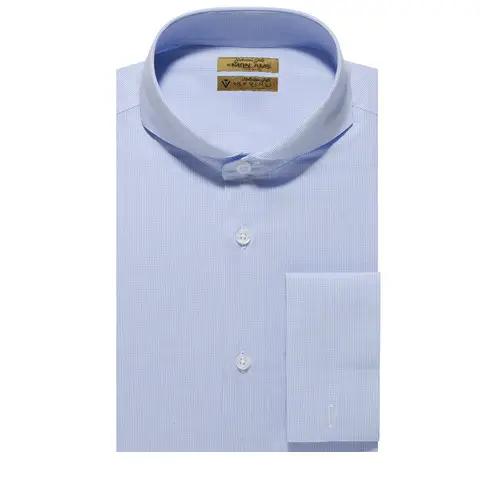 : Đồng Phục Áo Sơ Mi Nam Xanh Cornflower Vân