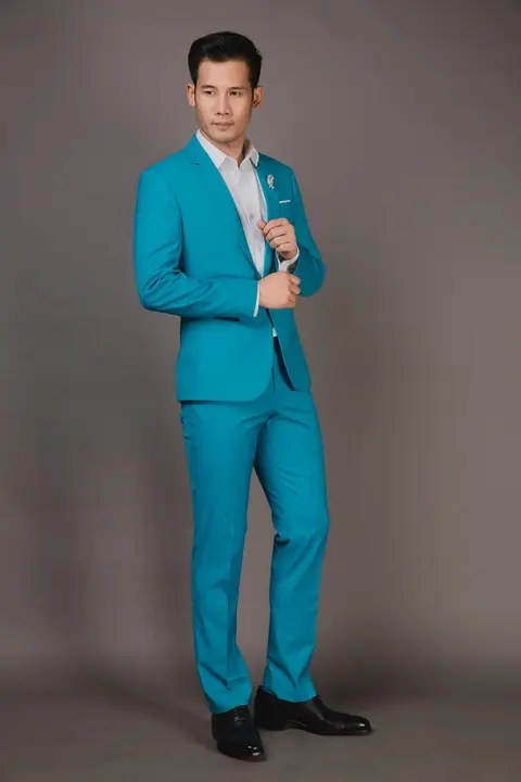 Bộ Vest Doanh Nhân Cao Cấp Màu Xanh Lơ — 500DT549