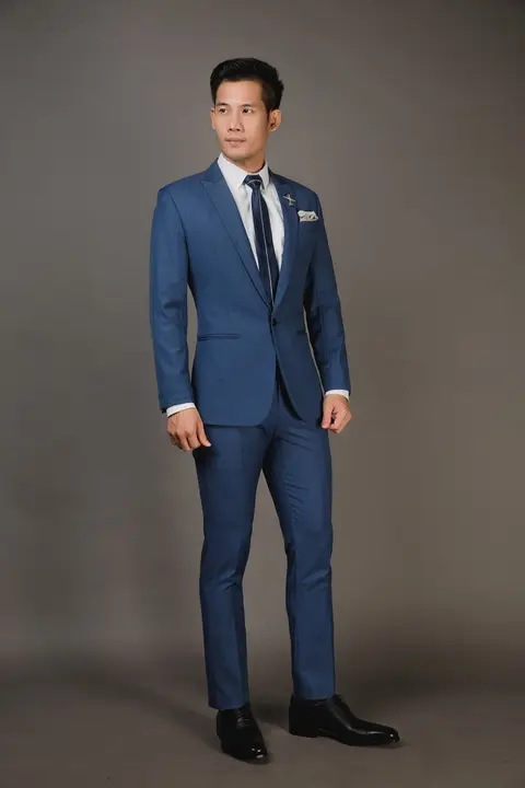 Bộ Vest Doanh Nhân Cao Cấp Màu Xanh Navy Nhạt — 624DT749