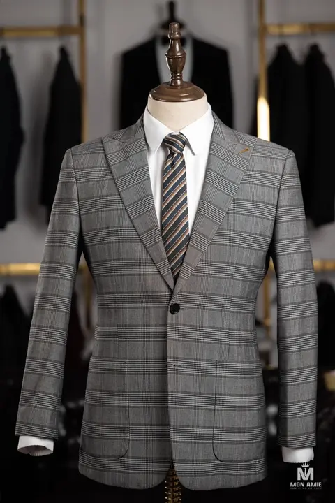 Suit kẻ caro nam