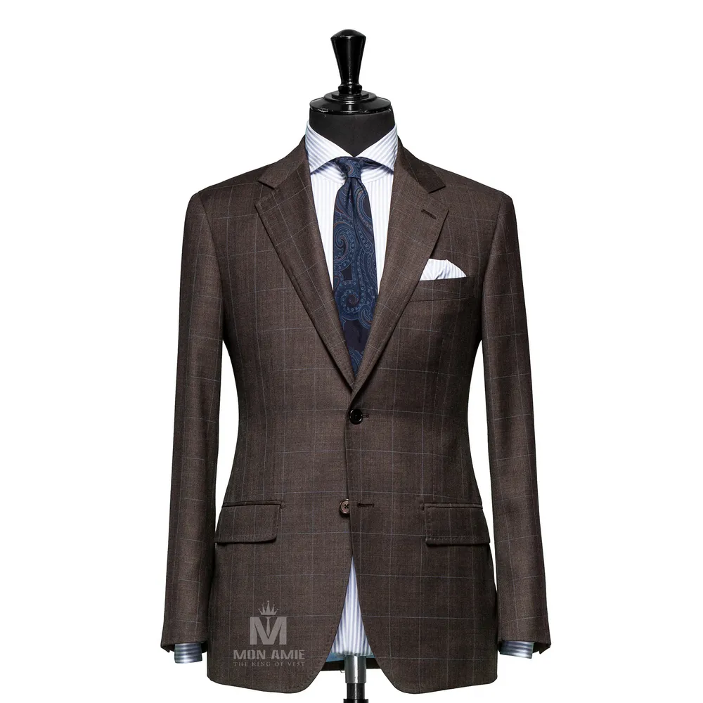 Vest đồng phục caro nâu — 1/3