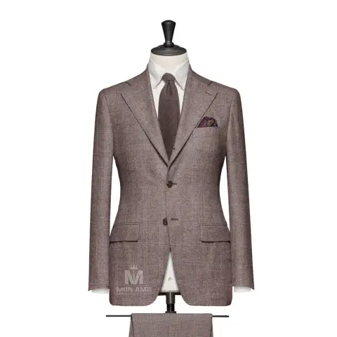 Vest đồng phục caro nâu — 789005
