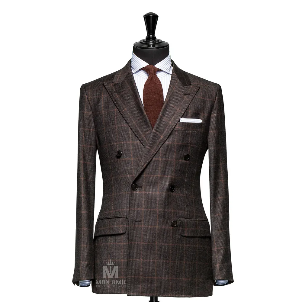 Vest đồng phục caro nâu — 1/3