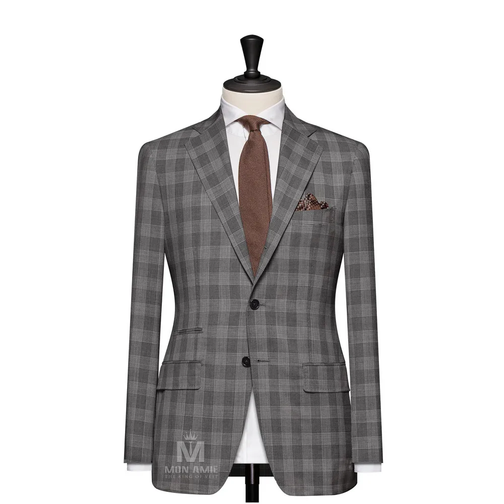 Vest đồng phục caro xám — 1/3