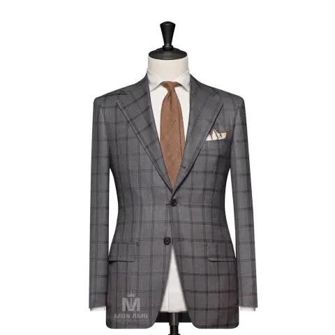 Vest đồng phục caro xám — 71124-01