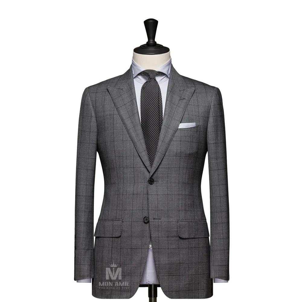 Vest đồng phục caro xám — 1/3