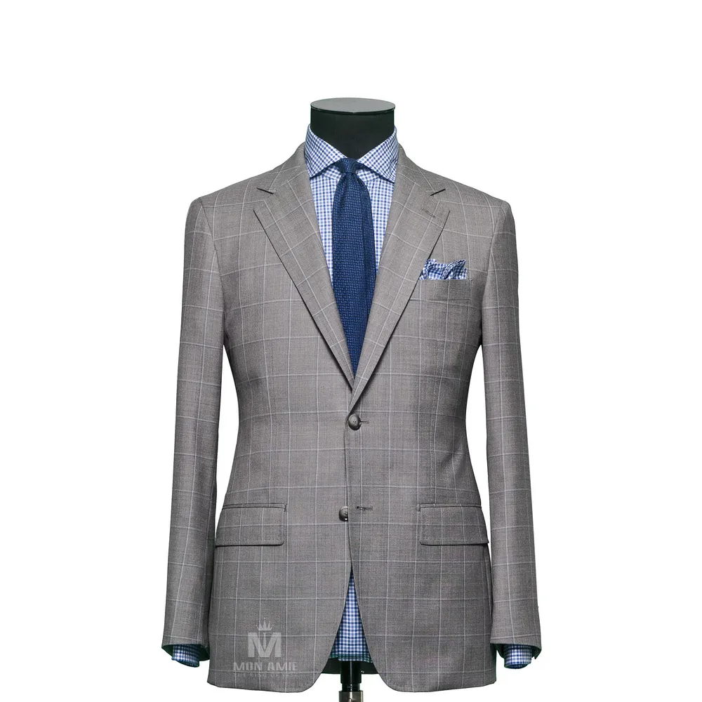 Vest đồng phục caro xám — 1/3