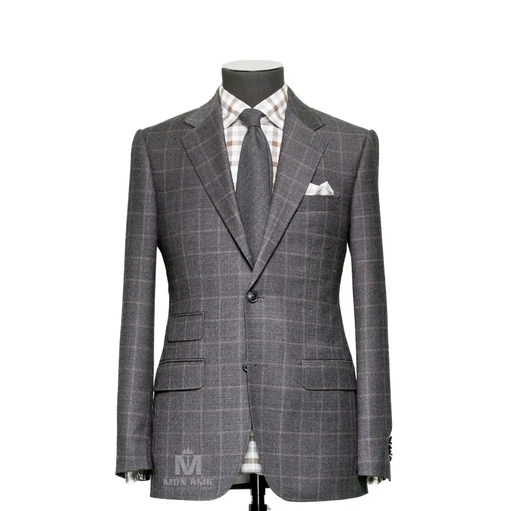 Vest đồng phục caro xám — 1/3