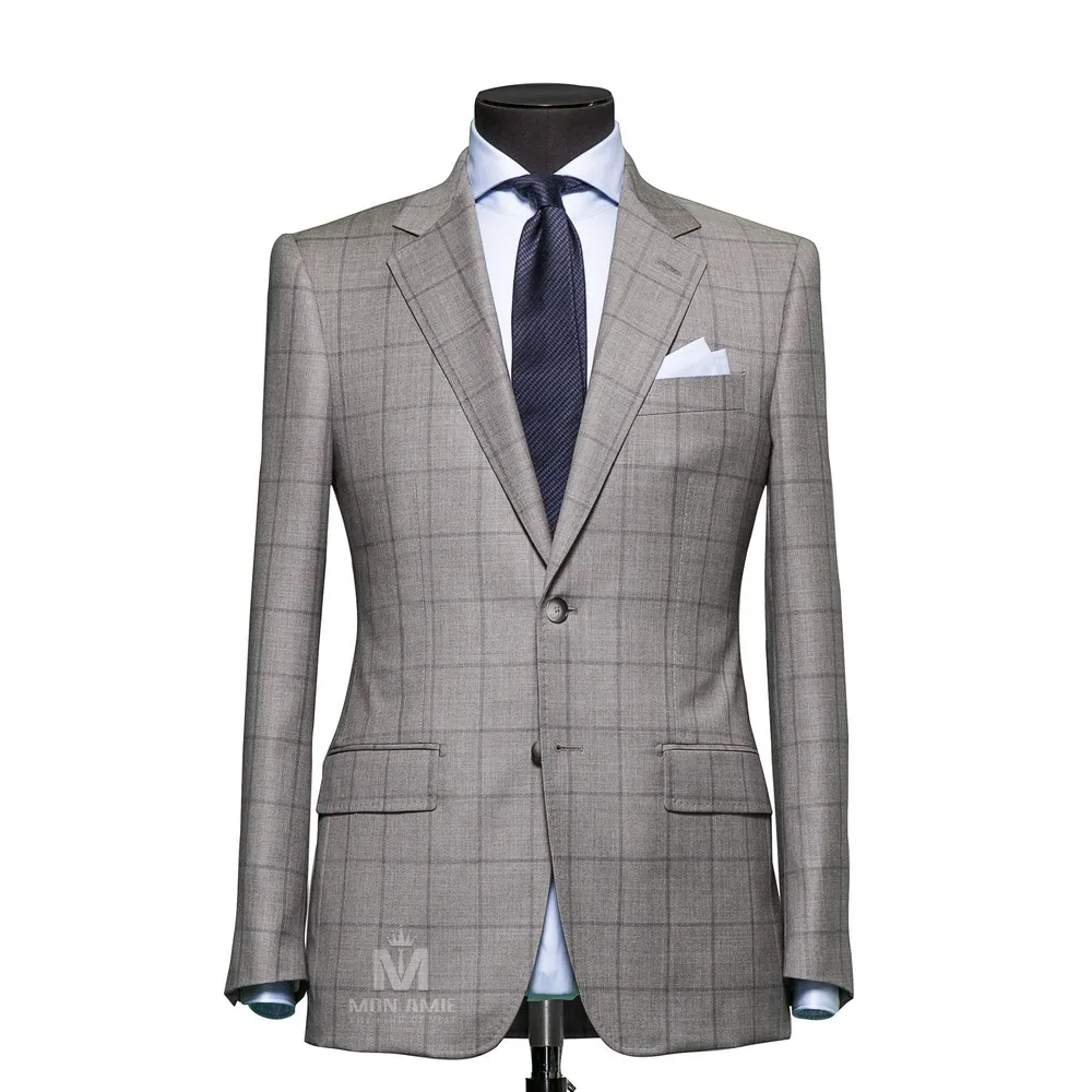 Vest đồng phục caro xám — 1/3