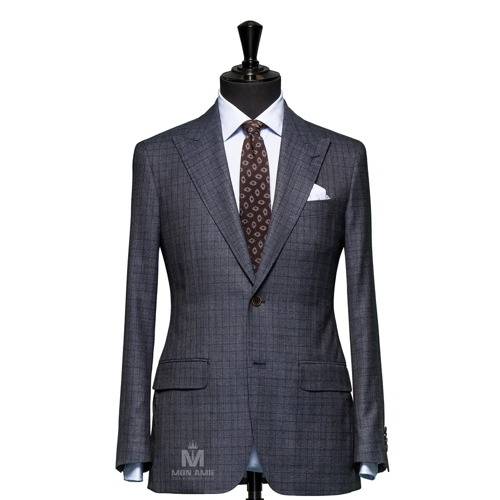 Vest đồng phục caro xám — 1/3