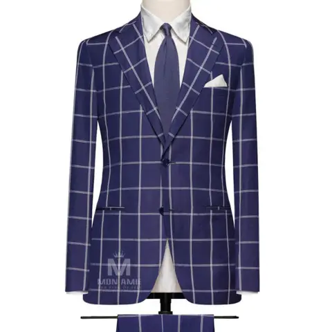 Vest đồng phục caro xanh — FINE-DANDY-59515-1