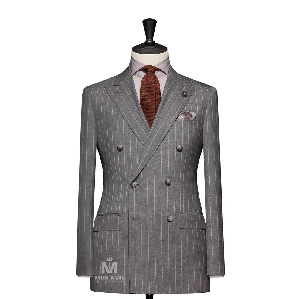 Suit vest đôi xám sọc phấn — 1/3