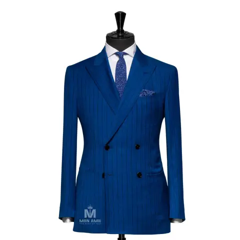 Suit vest đôi xanh coban sọc chìm
