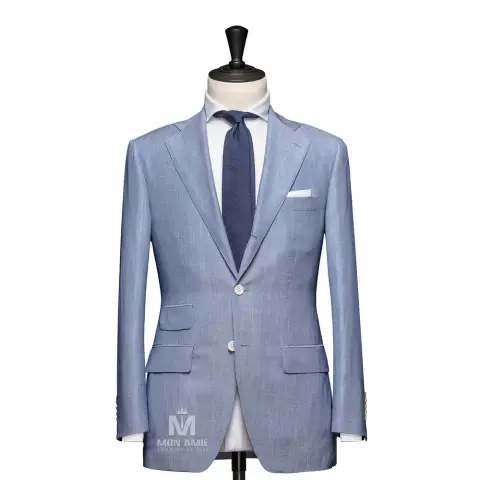 Suit xanh nhạt sọc nhỏ — 624741