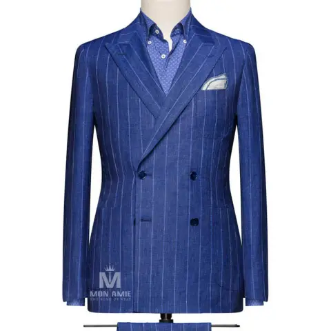 Suit vest đôi xanh coban sọc phấn — 624821