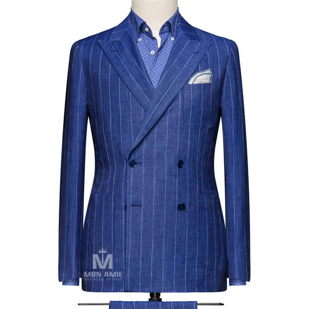 Suit vest đôi xanh coban sọc phấn 624821 — 1/3