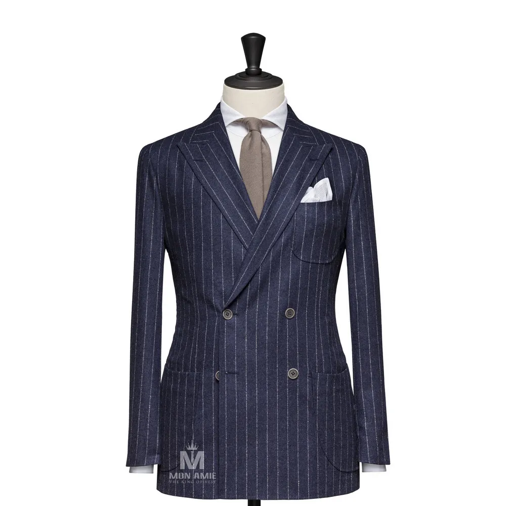 Suit vest đôi xanh đen sọc phấn BARRINGTON-15043 — 1/3