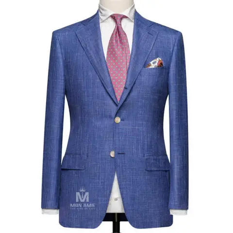Suit xanh dương vân lanh — 25000-2