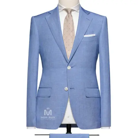 Suit xanh da trời len pha lanh — SG13-11