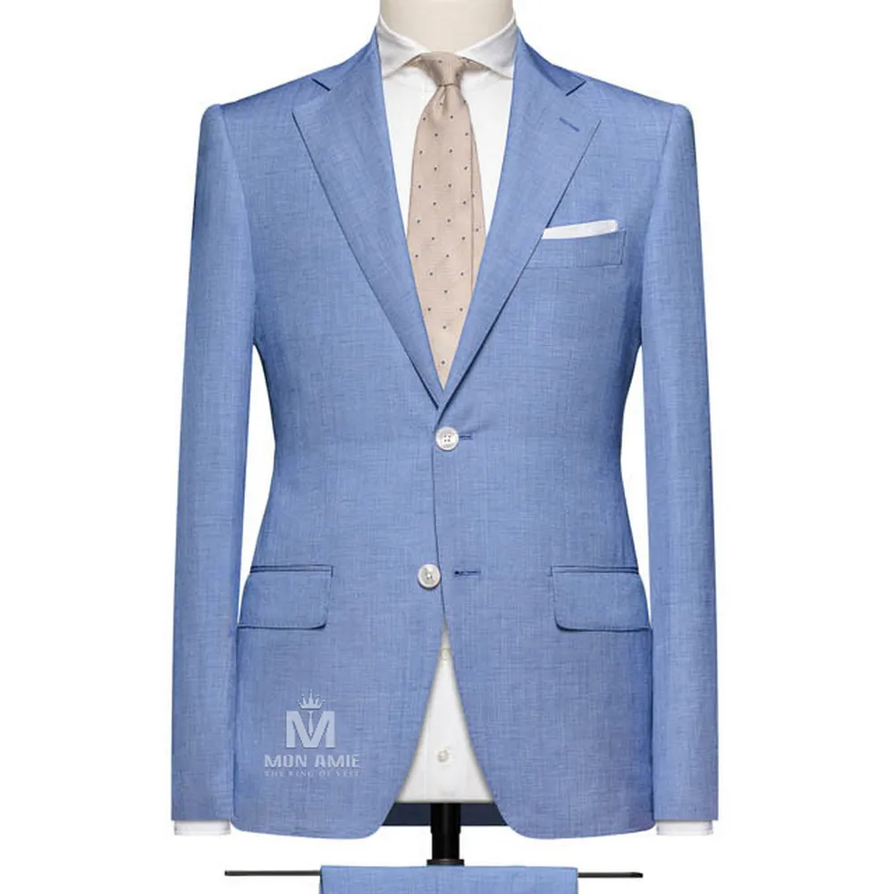 Suit xanh da trời len pha lanh SG13-11 — 1/3