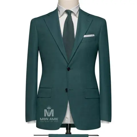 Suit xanh rêu trơn 2 khuy