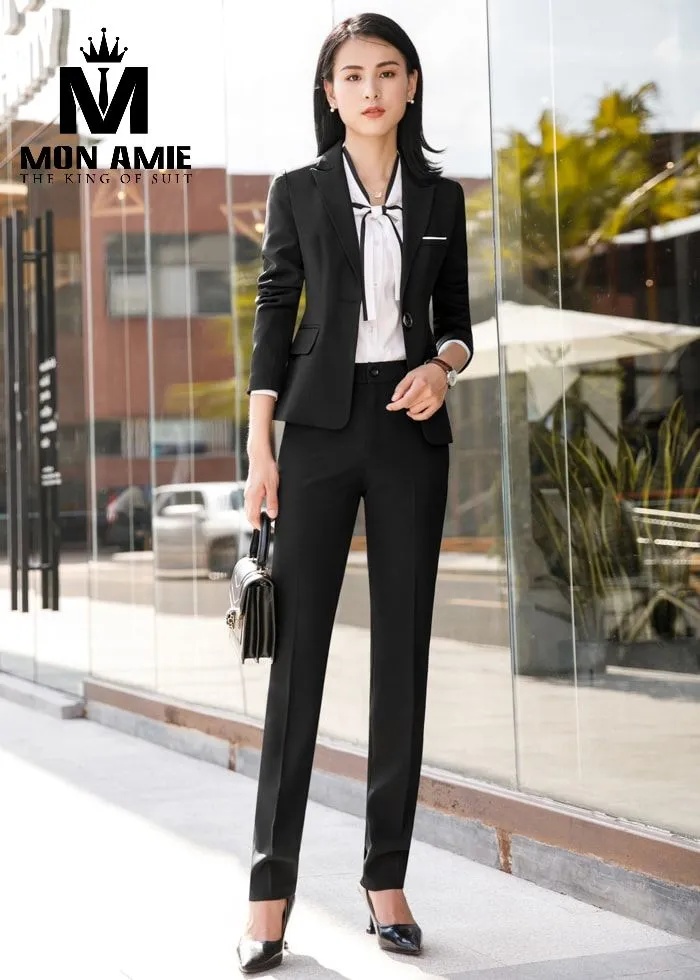 Vest nữ đen, sơ mi thắt nơ, quần tây PN1109 — 1/6
