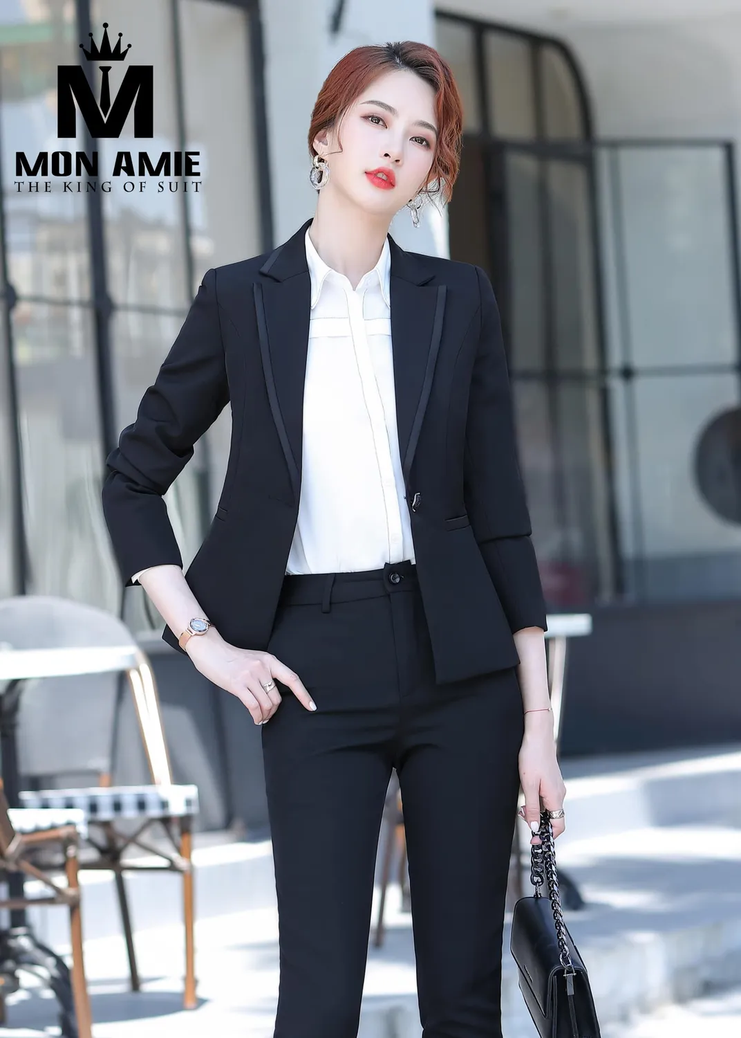 Vest nữ đen, sơ mi trắng, quần tây PN1889 — 1/8